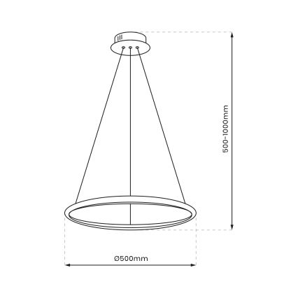LED Hanglamp aan een koord ROTONDA LED/27W/230V glanzend chroom