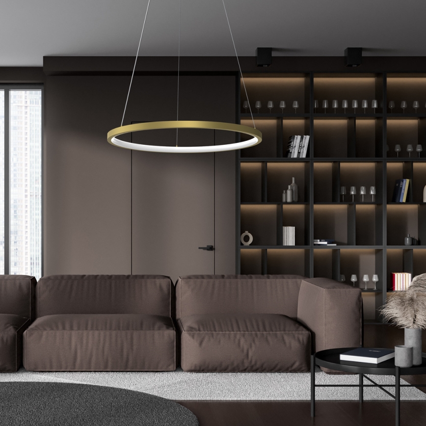 LED Hanglamp aan een koord ROTONDA LED/27W/230V goud