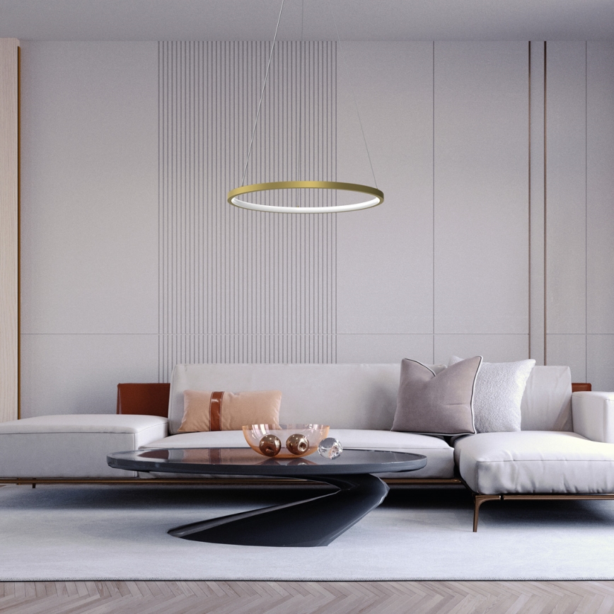 LED Hanglamp aan een koord ROTONDA LED/27W/230V goud