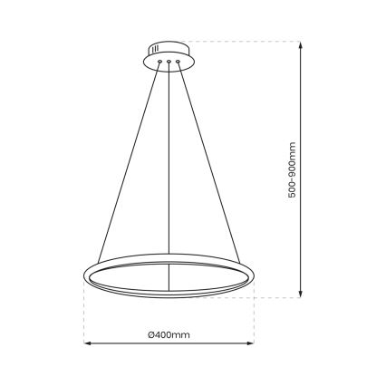 LED Hanglamp aan een koord ROTONDA LED/27W/230V goud
