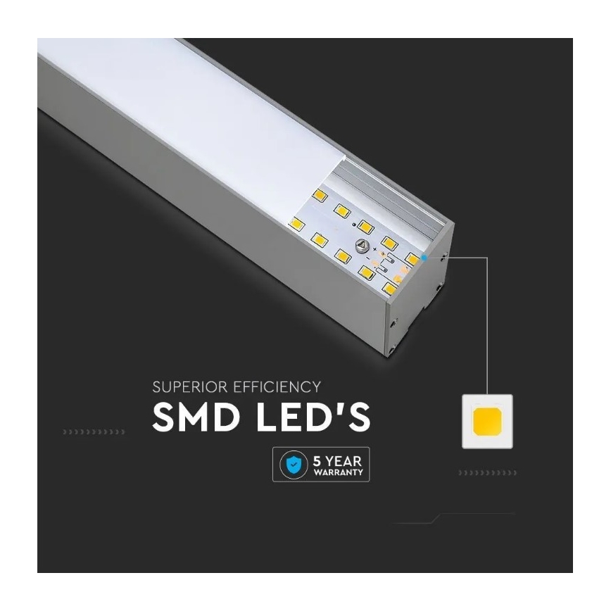 LED Hanglamp aan een koord SAMSUNG CHIP LED/40W/230V 4000K zilver