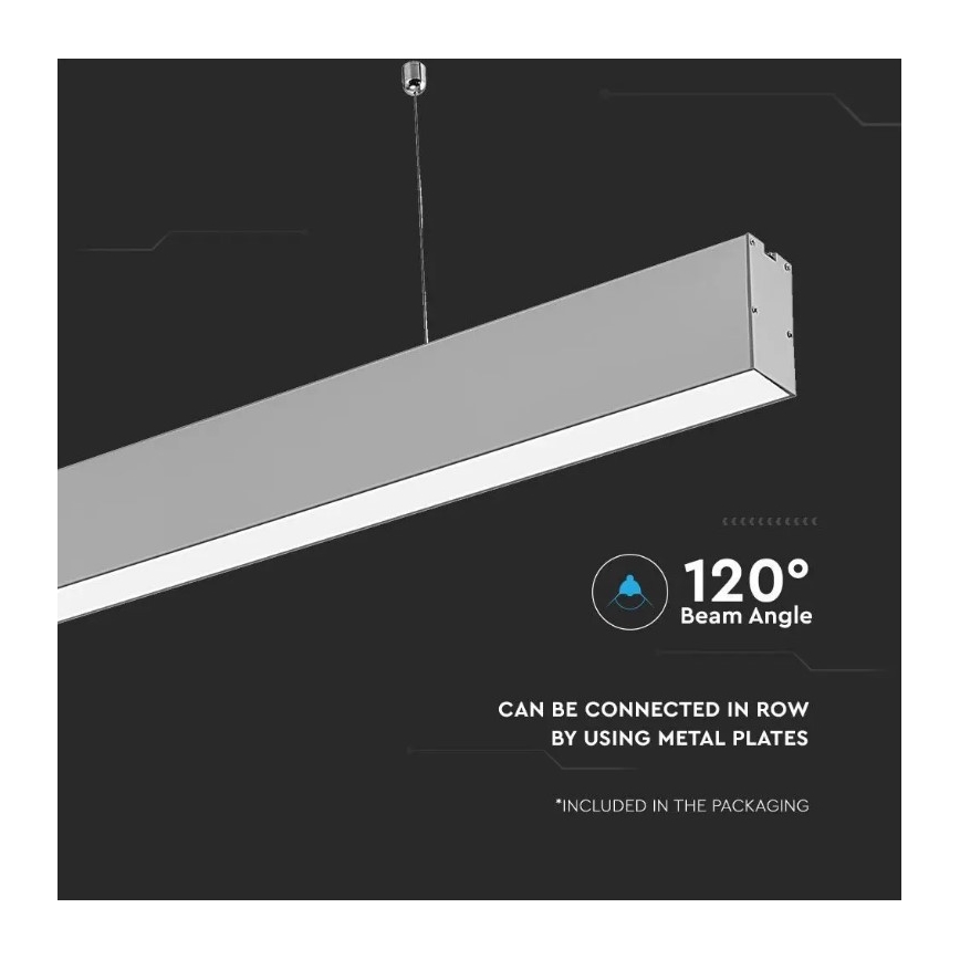 LED Hanglamp aan een koord SAMSUNG CHIP LED/40W/230V 4000K zilver