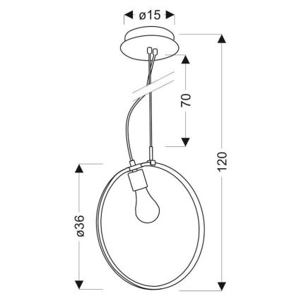 LED Hanglamp aan een koord SKIROS 1xE27/60W/230V + LED/12W