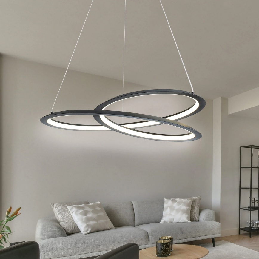LED Hanglamp aan een koord TANGO LED/44W/230V 4000K diameter 60 cm zwart