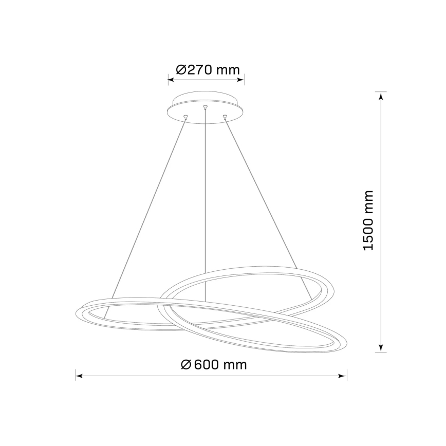 LED Hanglamp aan een koord TANGO LED/44W/230V 4000K diameter 60 cm zwart