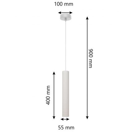 LED Hanglamp aan een koord TUBA 1xGU10/4,8W/230V grijs/mat chroom