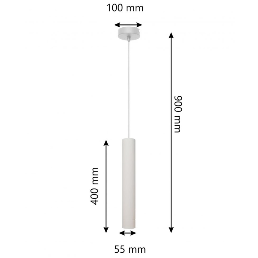 LED Hanglamp aan een koord TUBA 1xGU10/4,8W/230V grijs/mat chroom