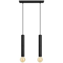 LED Hanglamp aan een koord TUBA 2xE27/60W/230V zwart