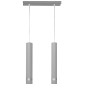 LED Hanglamp aan een koord TUBA 2xGU10/6,5W/230V grijs/mat chroom