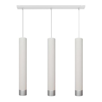 LED Hanglamp aan een koord TUBA 3xGU10/4,8W/230V wit/mat chroom
