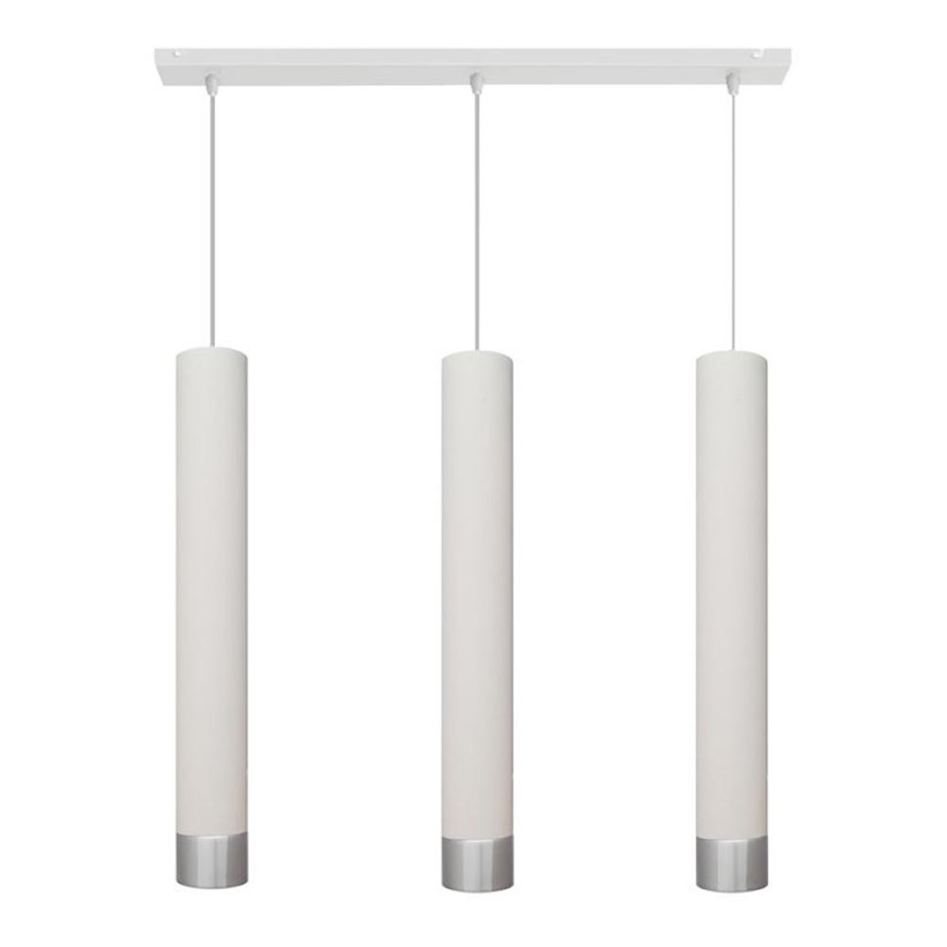 LED Hanglamp aan een koord TUBA 3xGU10/4,8W/230V wit/mat chroom