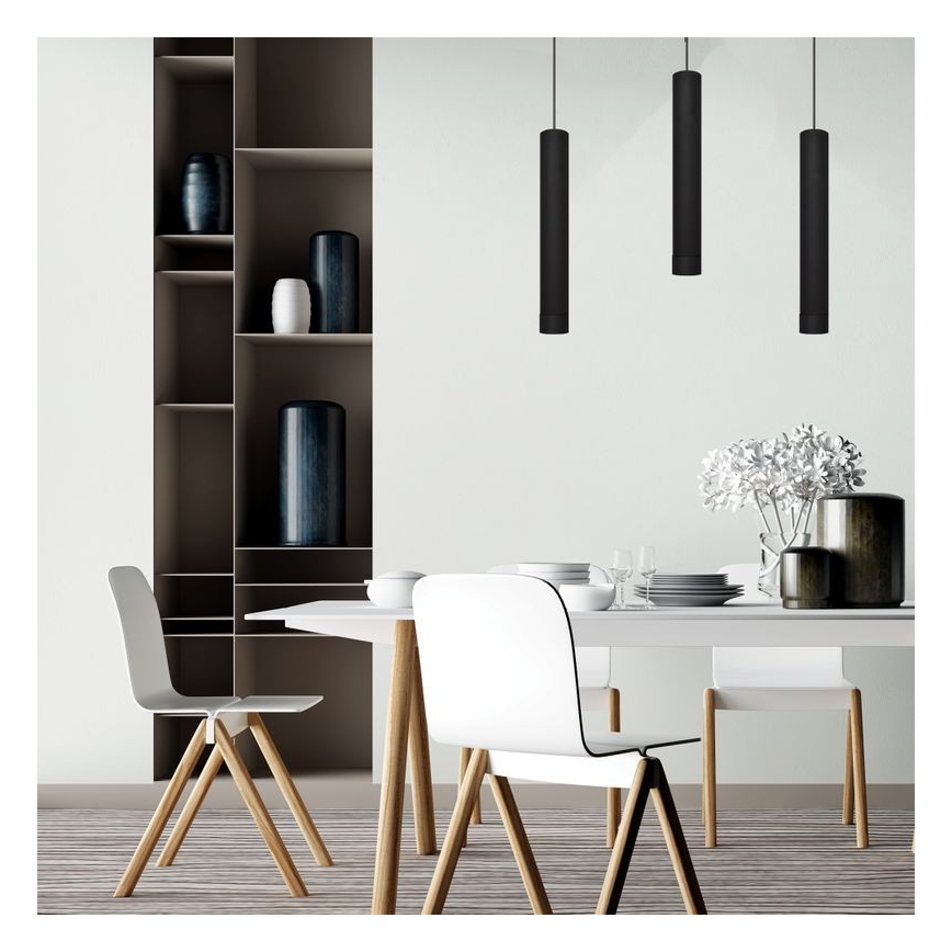 LED Hanglamp aan een koord TUBA 3xGU10/4,8W/230V zwart