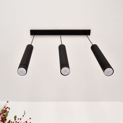 LED Hanglamp aan een koord TUBA 3xGU10/4,8W/230V zwart