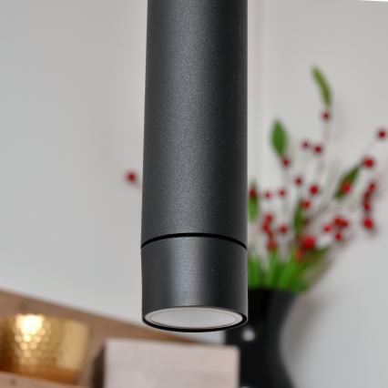 LED Hanglamp aan een koord TUBA 3xGU10/4,8W/230V zwart