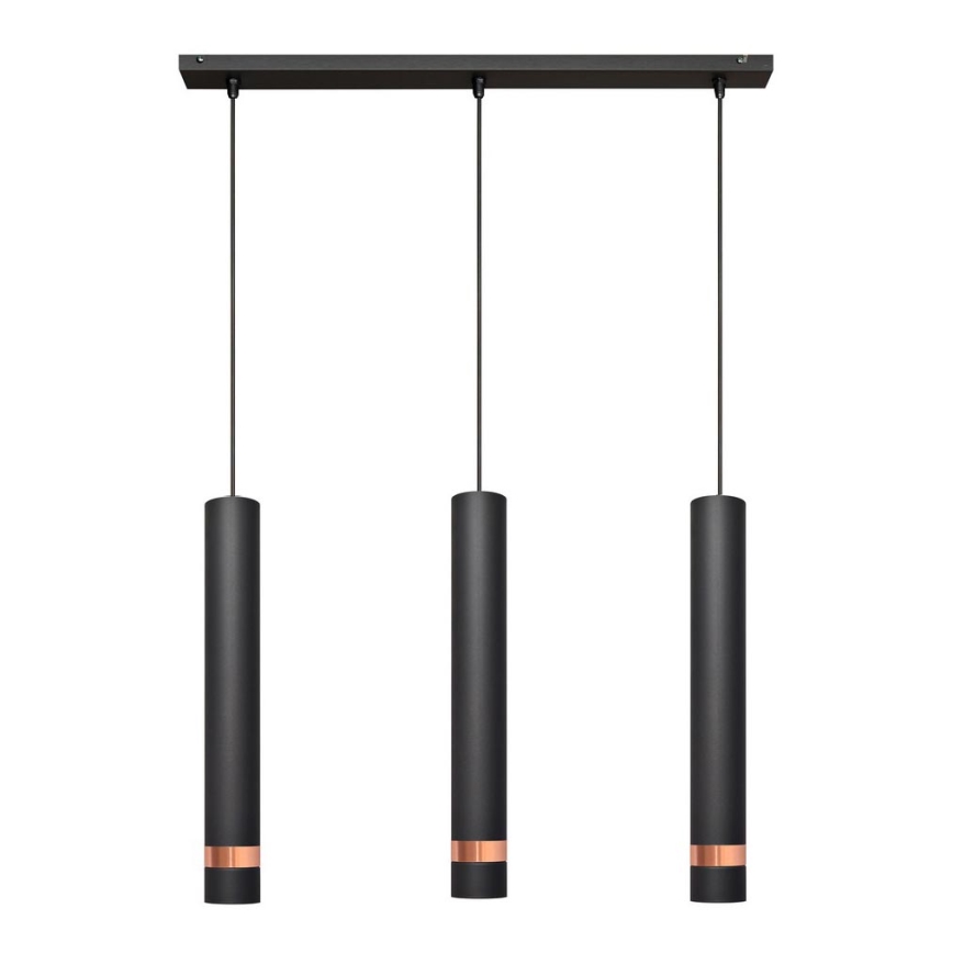 LED Hanglamp aan een koord TUBA 3xGU10/4,8W/230V zwart/koper