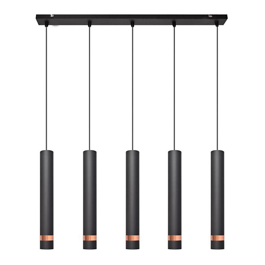 LED Hanglamp aan een koord TUBA 5xGU10/6,5W/230V zwart/koper