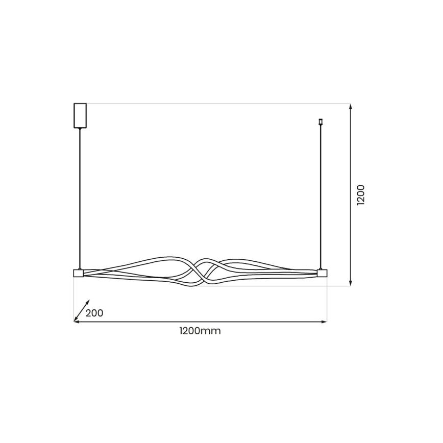 LED Hanglamp aan een koord TWISTER LED/56W/230V zwart