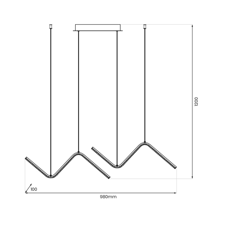 LED Hanglamp aan een koord VERTE 2xLED/11W/230V zwart