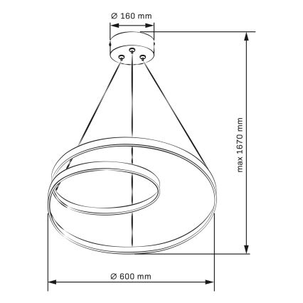 LED Hanglamp aan een koord ZEFIRA LED/52W/230V 4000K diameter 60 cm antraciet