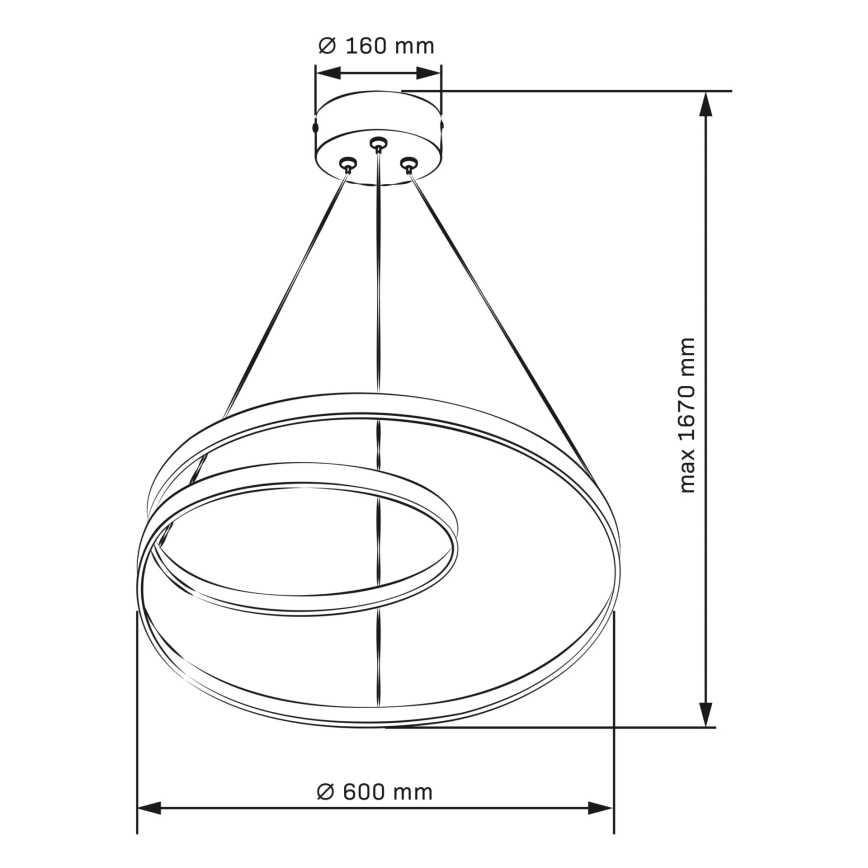 LED Hanglamp aan een koord ZEFIRA LED/52W/230V 4000K diameter 60 cm antraciet