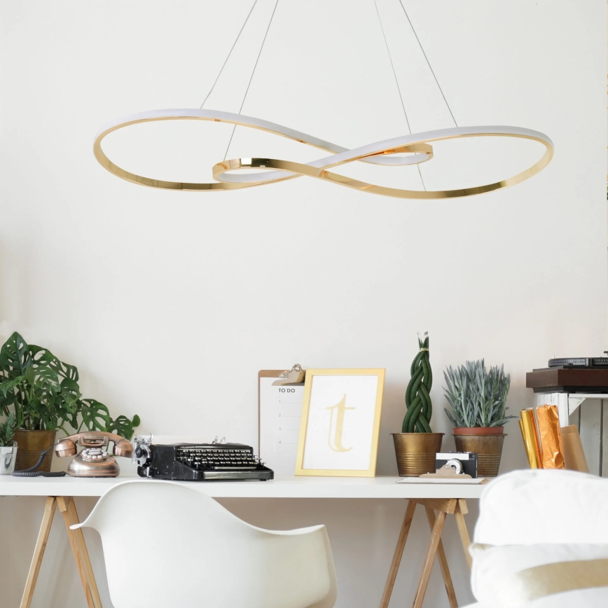 LED Hanglamp aan een koord ZUMBA LED/50W/230V goud