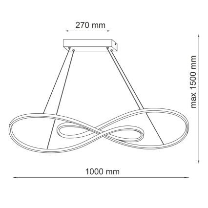 LED Hanglamp aan een koord ZUMBA LED/50W/230V goud