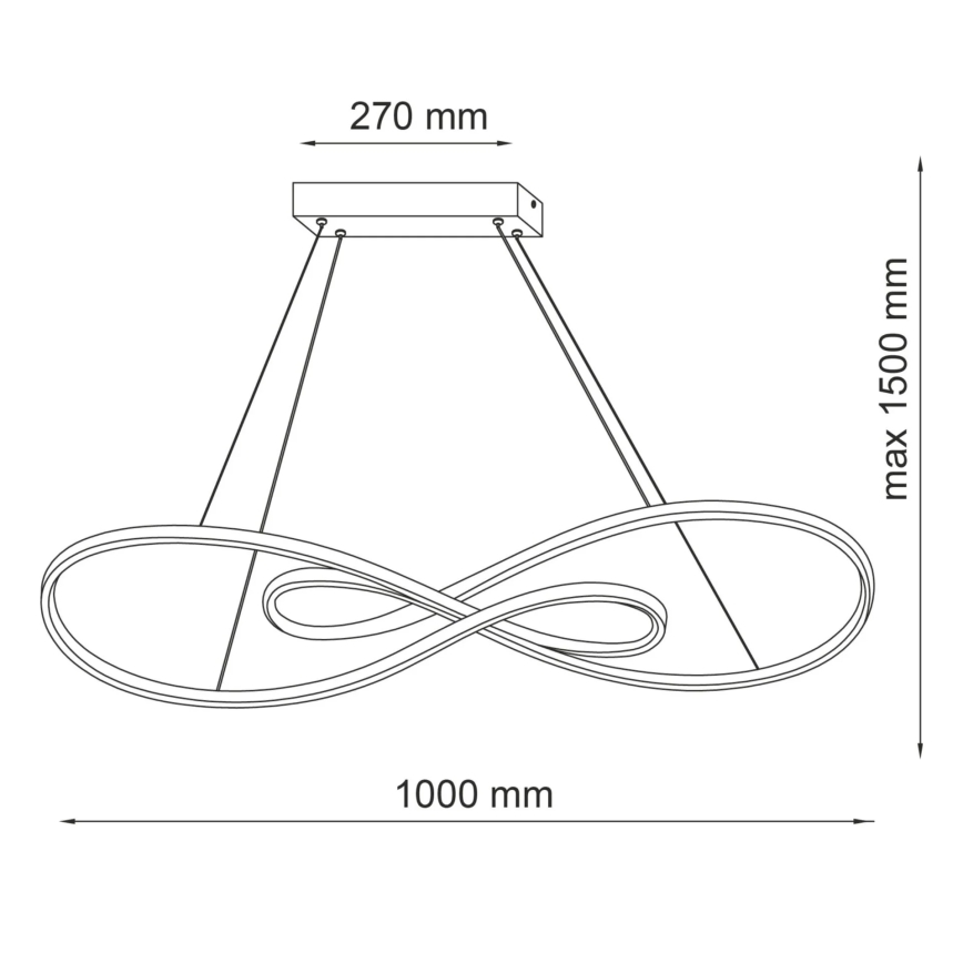 LED Hanglamp aan een koord ZUMBA LED/50W/230V goud