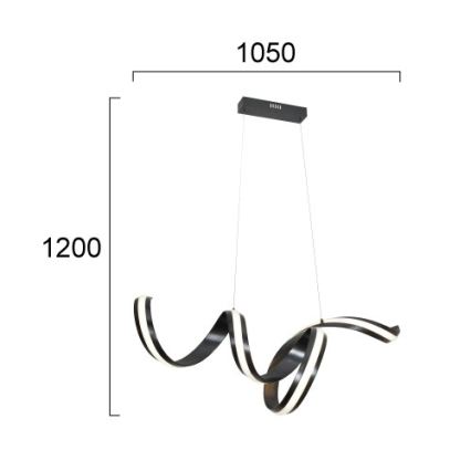 LED-hanglamp aan kabel AREZIA LED/42W/230V zwart
