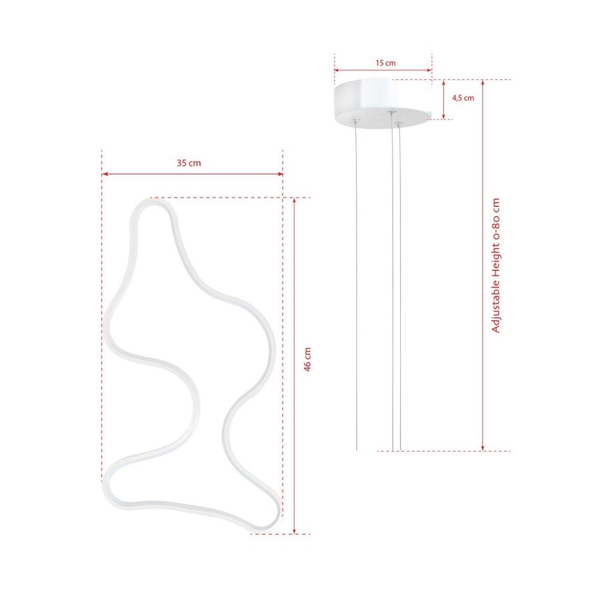 LED-hanglamp aan kabel ARTISAN LED/36W/230V 6500K wit