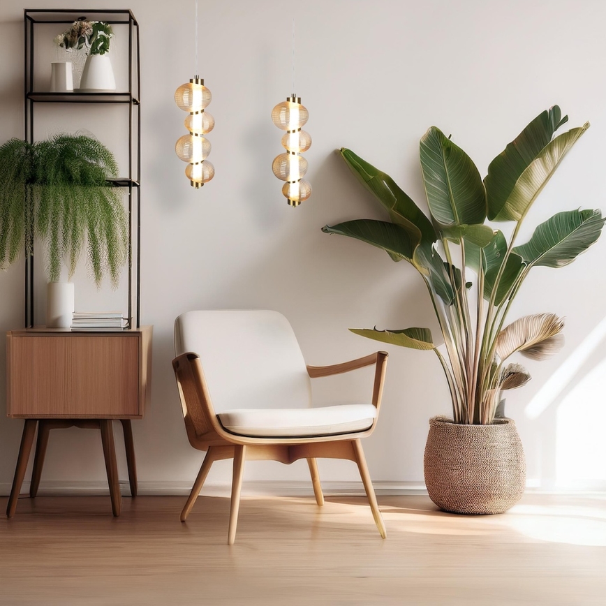 LED-hanglamp aan kabel BOLLA LED/17W/230V Ø 16 cm goud/rookbeige