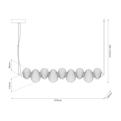 LED-hanglamp aan kabel BOLLA LED/32W/230V glanzend chroom/rookgrijs