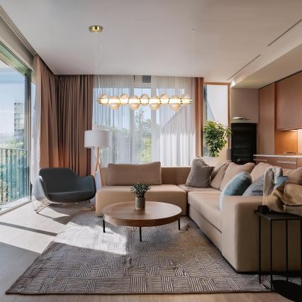 LED-hanglamp aan kabel BOLLA LED/32W/230V goud/rookbeige