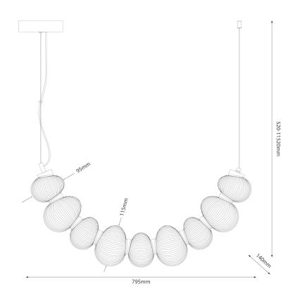 LED-hanglamp aan kabel BOLLA LED/36W/230V glanzend chroom/rookgrijs