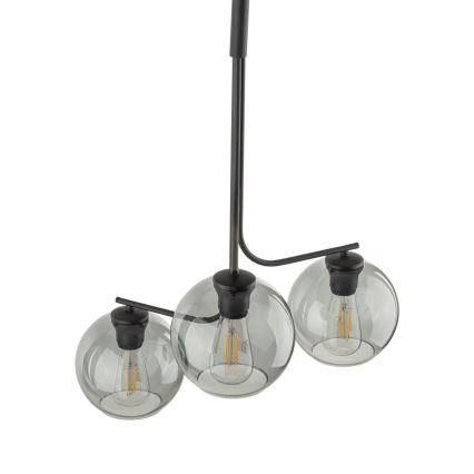 LED-hanglamp aan kabel CESAR 3xE27/15W/230V zwart/rookgrijs