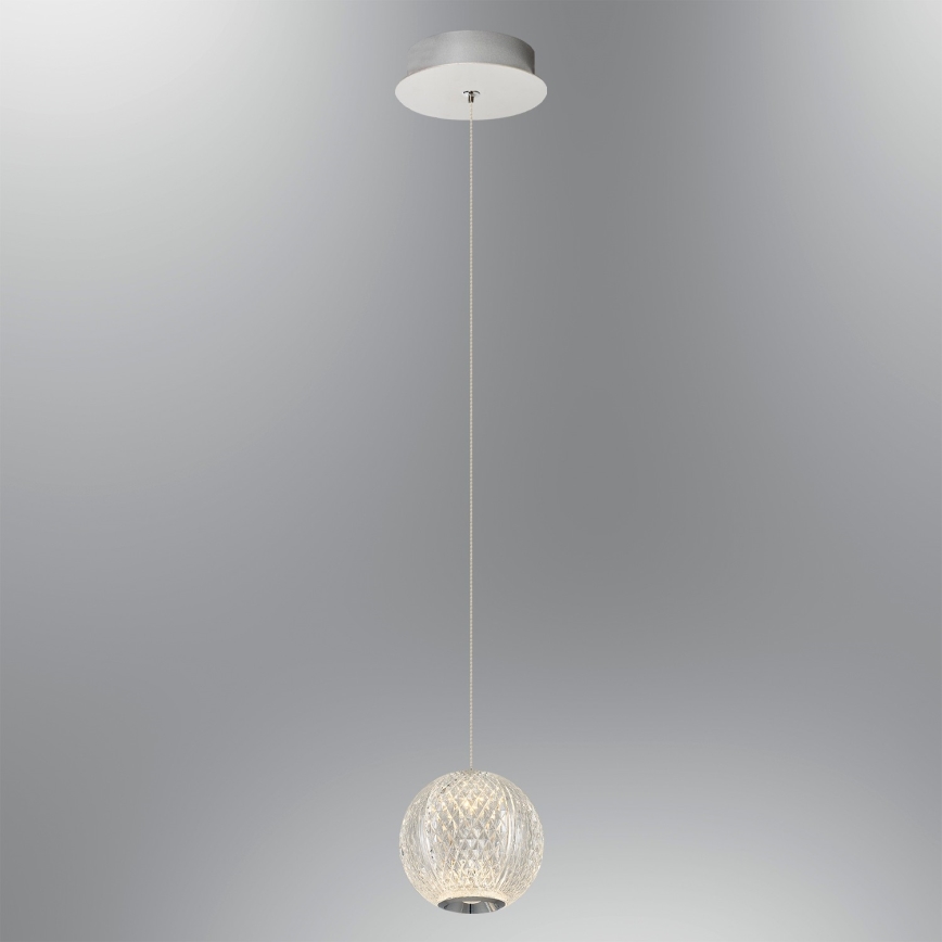 LED-hanglamp aan kabel CREMONA 1xLED/5W/230V 3000K mat chroom