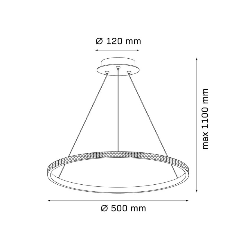 LED-hanglamp aan kabel DIANA LED/25W/230V 4000K Ø 50 cm goudkleurig