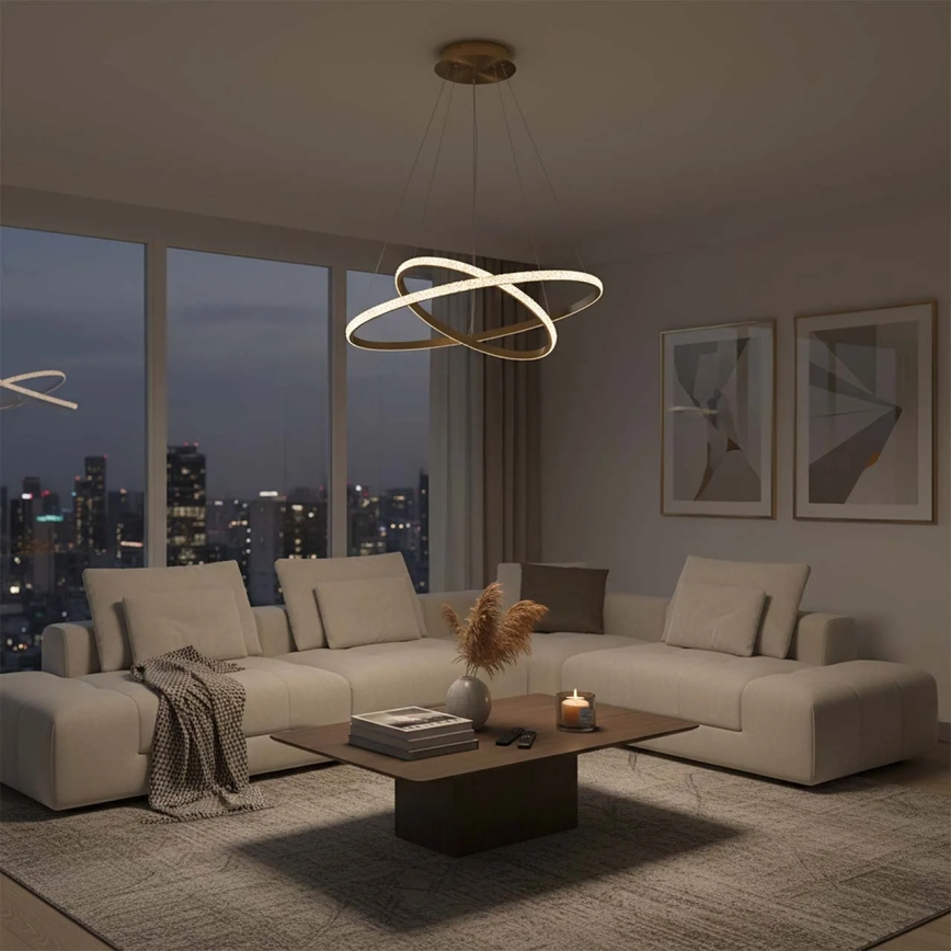 LED-hanglamp aan kabel DIANA LED/44W/230V 4000K Ø 59 cm goud