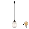 LED hanglamp aan kabel LIZA 1xE27/15W/230V zwart/goud