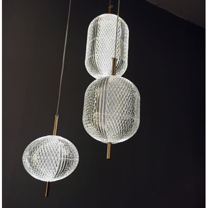LED-hanglamp aan kabel PELLUCID LED/20W/230V brons/zwart