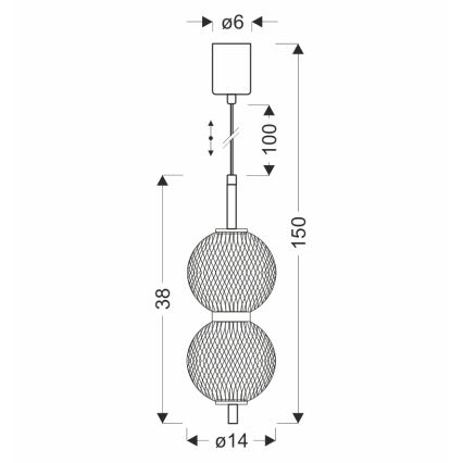 LED-hanglamp aan kabel PUMA LED/10W/230V Ø 14 cm zwart