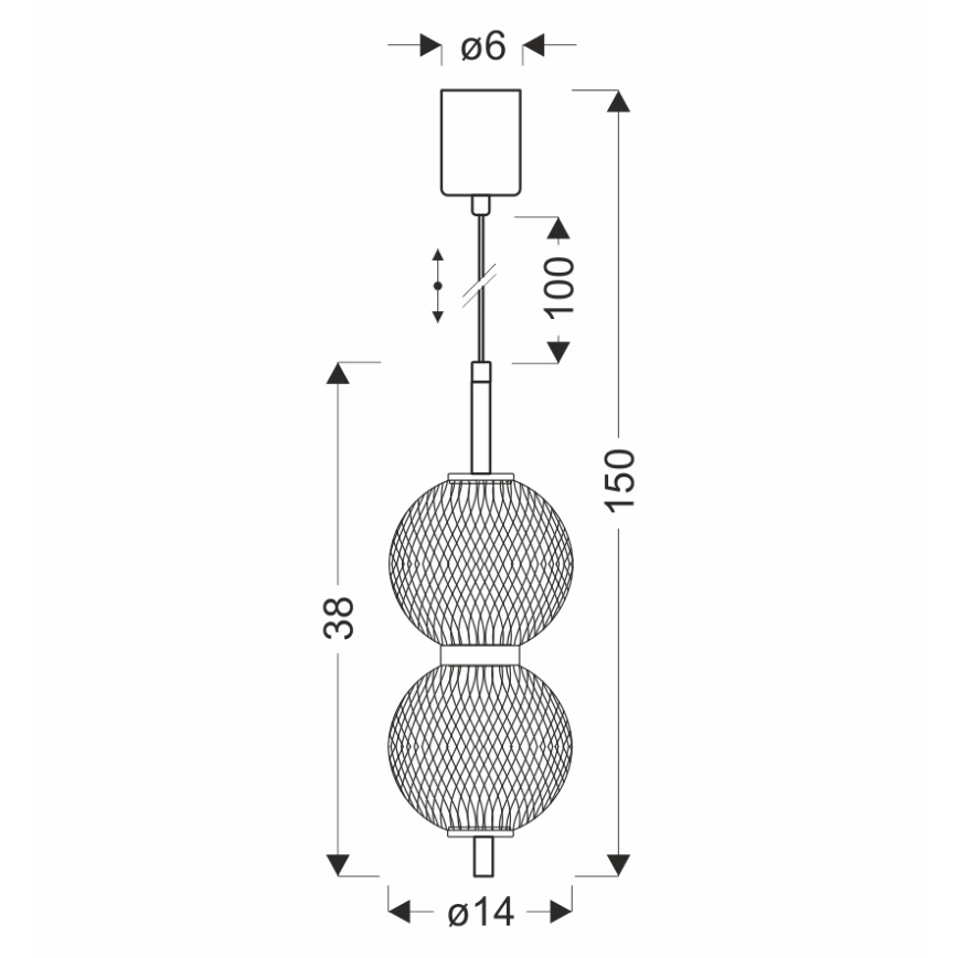 LED-hanglamp aan kabel PUMA LED/10W/230V Ø 14 cm zwart
