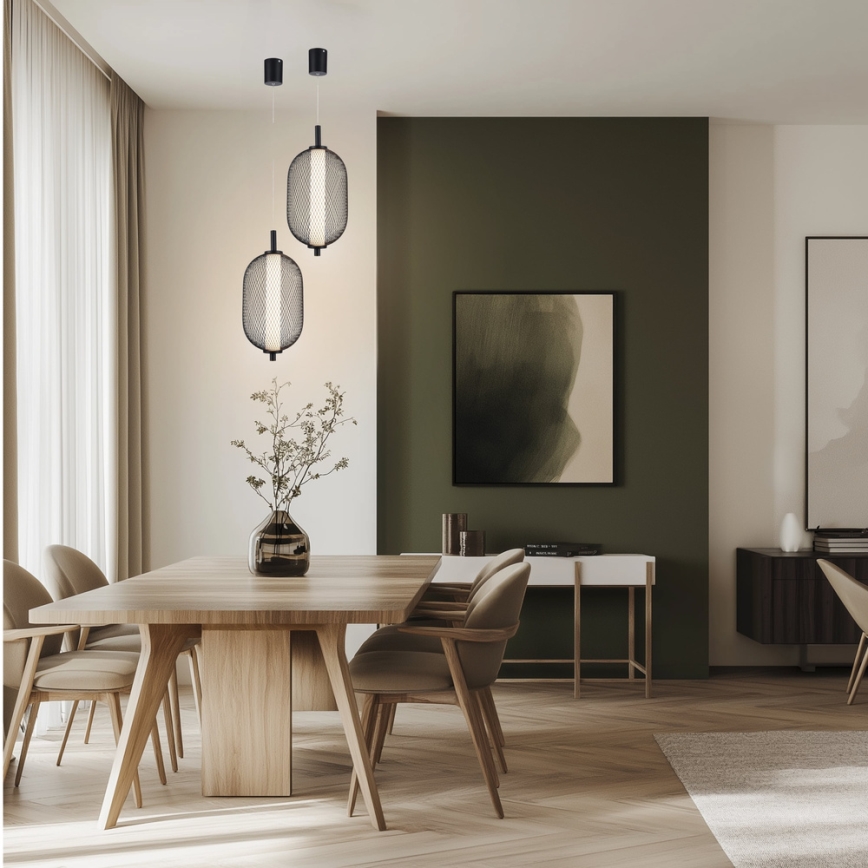 LED-hanglamp aan kabel PUMA LED/10W/230V Ø 15 cm zwart