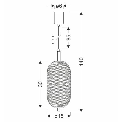 LED-hanglamp aan kabel PUMA LED/10W/230V Ø 15 cm zwart