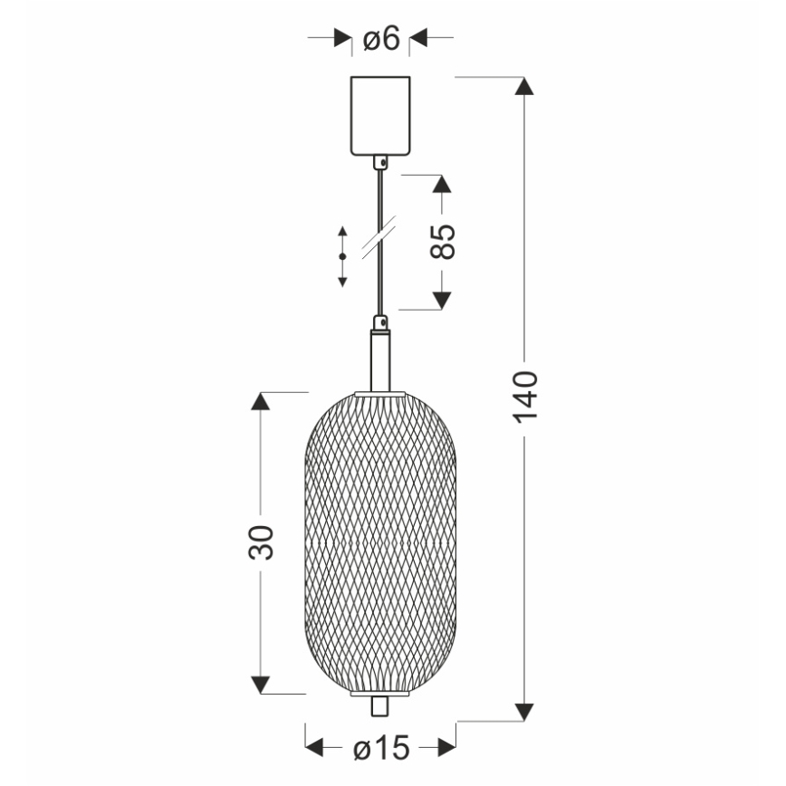LED-hanglamp aan kabel PUMA LED/10W/230V Ø 15 cm zwart