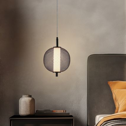 LED-hanglamp aan kabel PUMA LED/10W/230V Ø 20 cm zwart