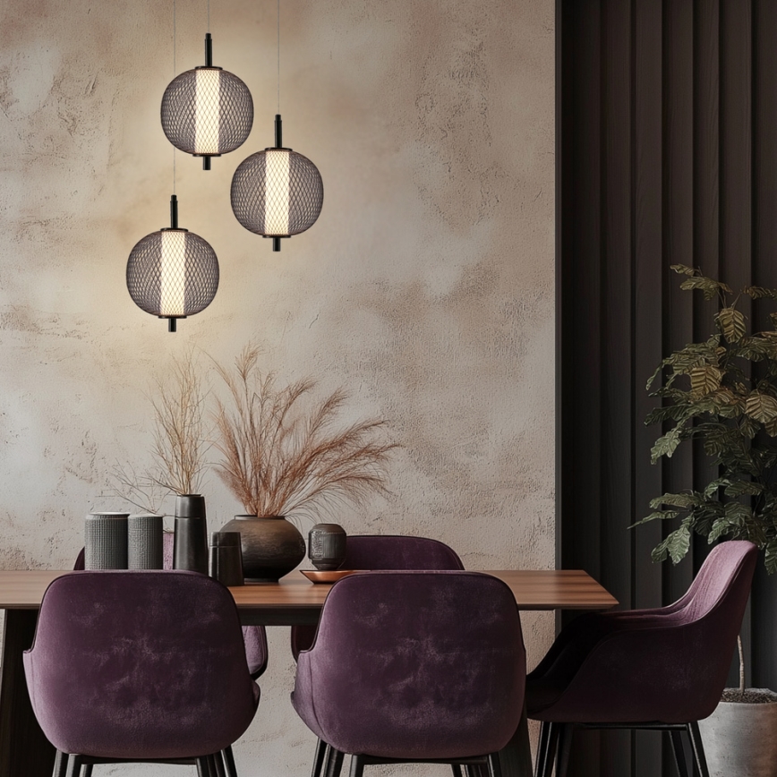 LED-hanglamp aan kabel PUMA LED/10W/230V Ø 20 cm zwart