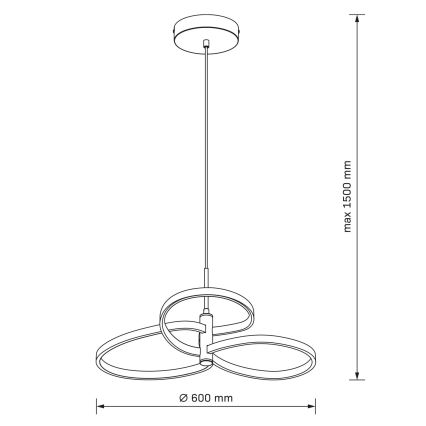 LED-hanglamp aan kabel RIBBON LED/25W/230V 4000K zwart