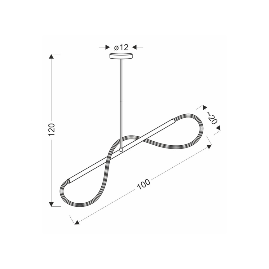 LED-hanglamp aan kabel SUPREME LED/22W/230V 100 cm goudkleurig