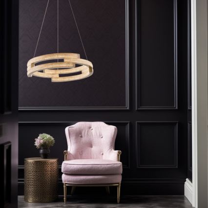 LED-hanglamp aan kabel TARJA LED/36W/230V 3000/4000/6000K Ø 60 cm goud