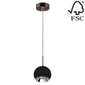 LED Hanglamp aan koord BALL WOOD 1xGU10/5W/230V - FSC gecertificeerd